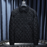 2025秋冬男修身衬衫翻领菱形格棉衣外套棉服6015-92012-P225沙发，男装衬衫，钱塘6015（原D203）