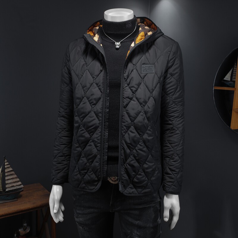 2025秋冬男士菱格轻薄款修身连帽棉衣外套棉服6015-31101-P210,男装棉衣,钱塘6015（原D203）