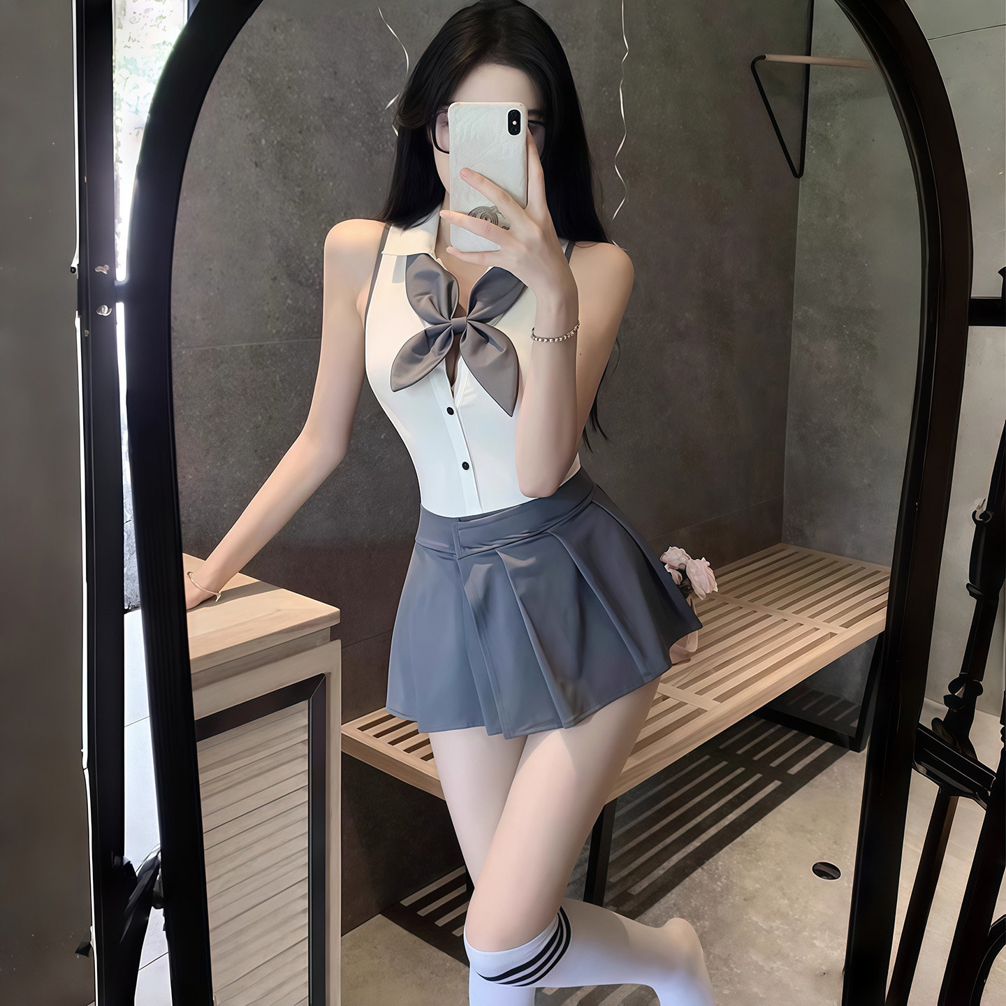 性感睡衣女秋冬款JK水手服高级感小胸聚拢学院风制服睡裙套装qqny