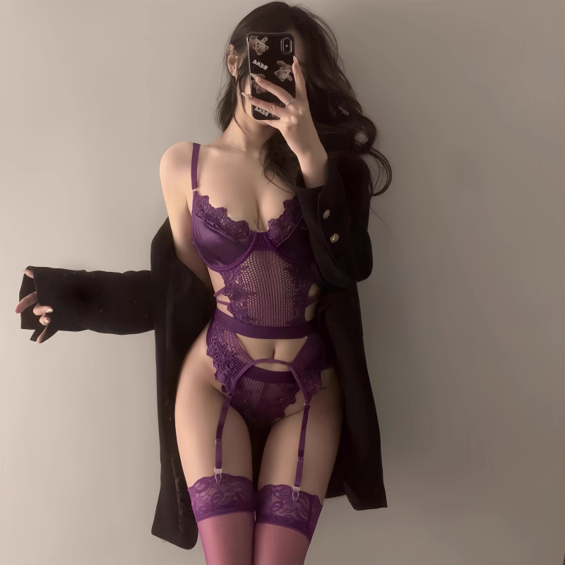 紫色吊带美背连体内衣文胸带钢圈2025新款热辣上衣背心女春夏外穿