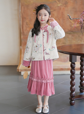 80491女童拜年服国风汉服新中式棉服外套25年冬季款儿童新年衣服