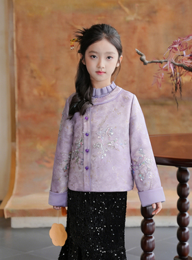 54046女童中国风外套汉服2026新款过年服冬季保暖新中式儿童年服