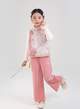 80832女童汉服马甲国风新中式坎肩背心2025秋季新款复古唐装上衣