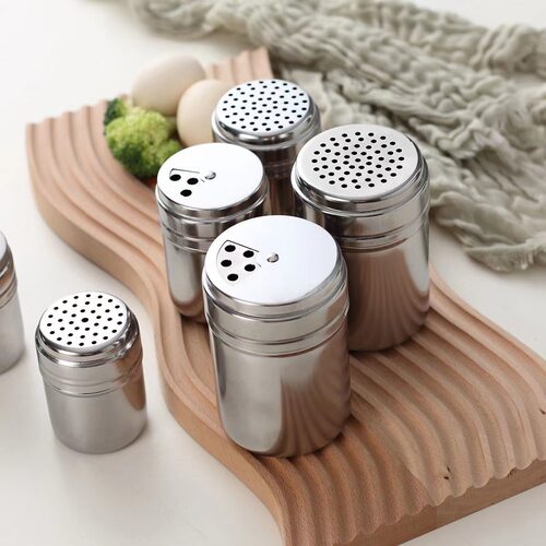 Barbecue seasoning jar, seasoning bottle, stainless steel pepper, cumin seasoning, powder scattering bottle, rotating l