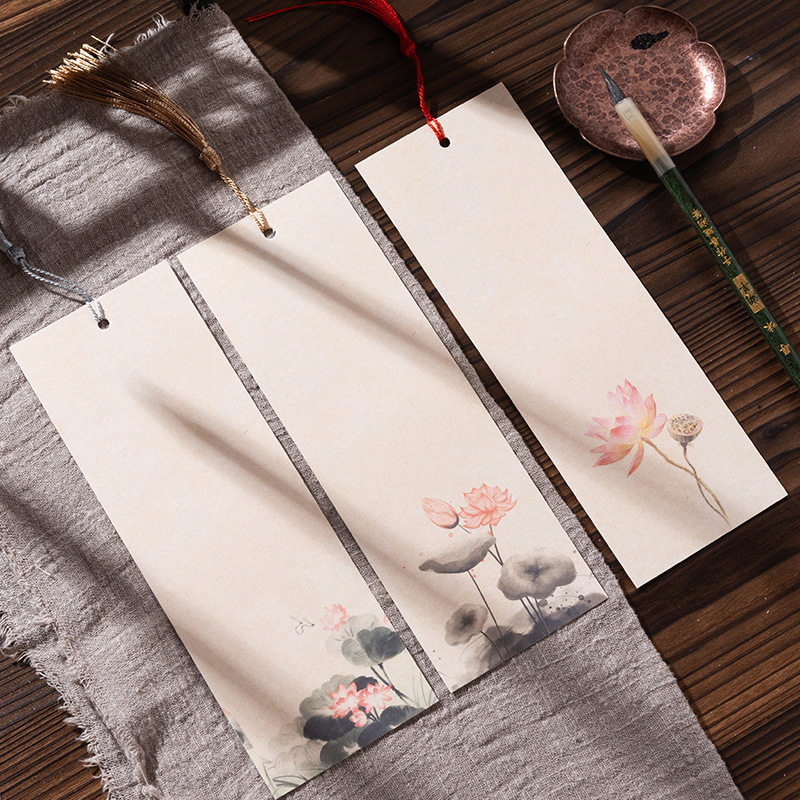 Wax Printing Ancient Style Blank Bookmark Homemade Calligraphy Handmade DIY Material Xuan Paper Successfully Customized
