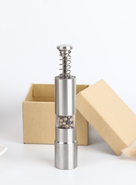 空盒子生产不锈钢按压式胡椒研磨器家用酒店用厨房用品