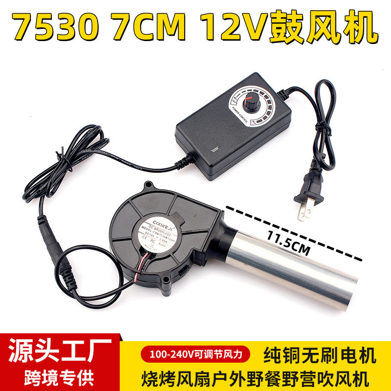 空盒子直供7530鼓风机配长管头220V家用可调速器柴火机油烧烤炉静图片