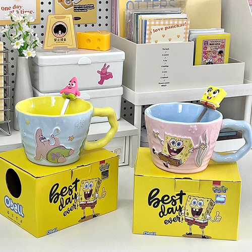 SpongeBob SquarePants, Big Stars, Children's Birthday Gifts, High Beauty Couples, Ceramic Mugs, Girls' Coffee, Milk Cups
