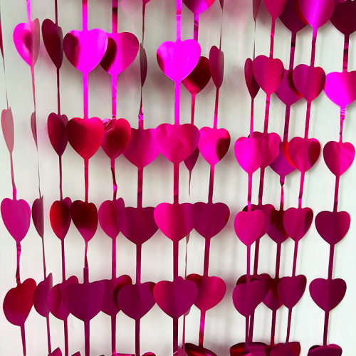 1 * 2-meter luminous love pentagram rain silk door curtain, birthday party, wedding decoration, background wall layout