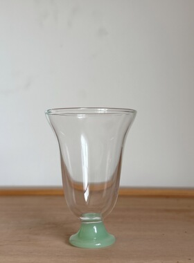空盒子高硼硅玻璃高脚杯一体成型高透亮茶具高足品杯小草品茗杯闻
