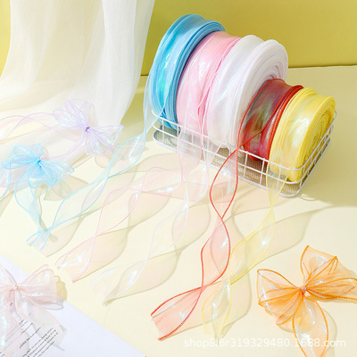 Large roll colorful fish tail yarn ribbon roll cake with hand gift box, flowers, headwear, shoes, hats, knots, accessor