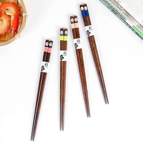 Japanese wooden chopsticks, solid wood chopsticks, one person, one chopstick, color coded public chopsticks, household