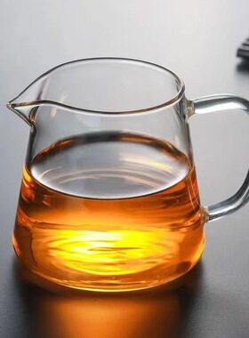 空盒子三角高硼硅玻璃公道杯 带把耐热玻璃茶海分茶器 家用功夫茶