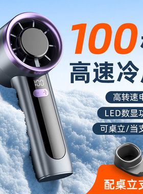 空盒子迷你小风扇手持风扇100档风速USB充电小型便携电风扇礼品