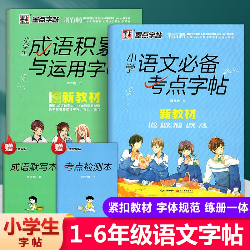 墨点小学生语文必备考点字帖1-6年级成语积累与运用荆霄鹏楷书同步课堂教材书本