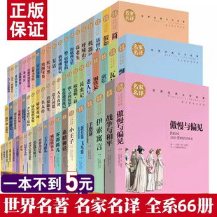 全套66册名家名译世界名著海底两万里简爱钢铁爱的教育中小学课外同步课堂教材书本
