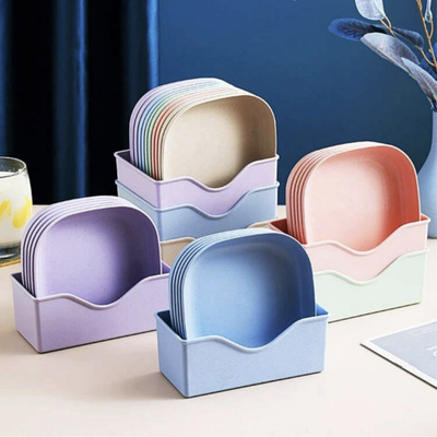 Bone spitting plates, dining tables, bone plates, household bone plates, snack plates, plastic tabletop garbage plates,