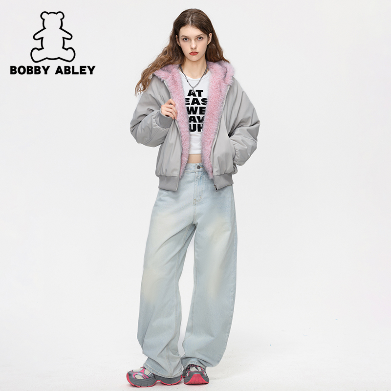 同款座山雕宽松连帽棉服