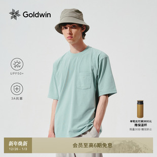 T恤抗菌防晒户外运动休闲徒步宽松口袋男女同款 Goldwin夏季 短袖