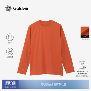 T恤男女同款 Goldwin华夫格速干抗菌运动跑步户外长袖 早春新品