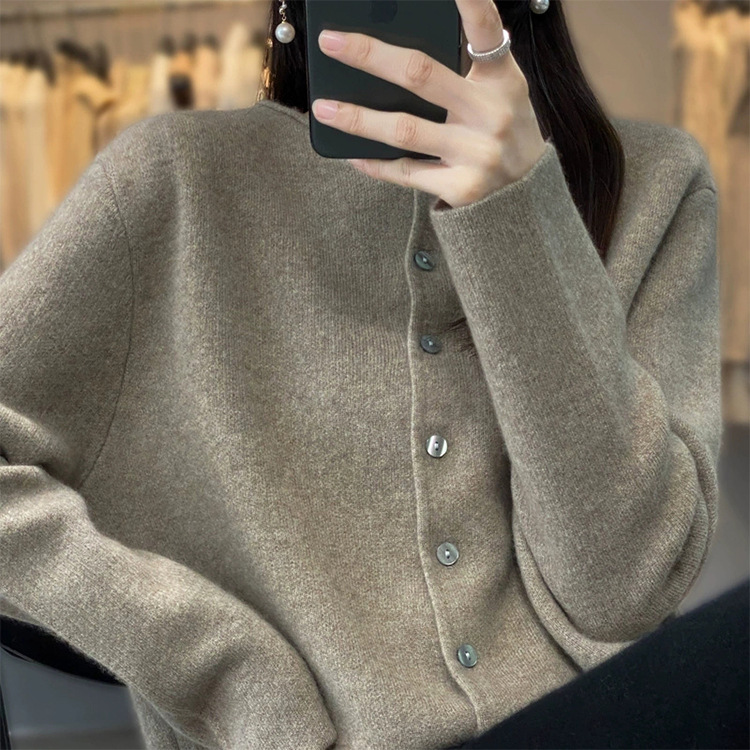 开衫女短款针织衫秋冬季新款纯色打底毛衣外套上衣秋冬