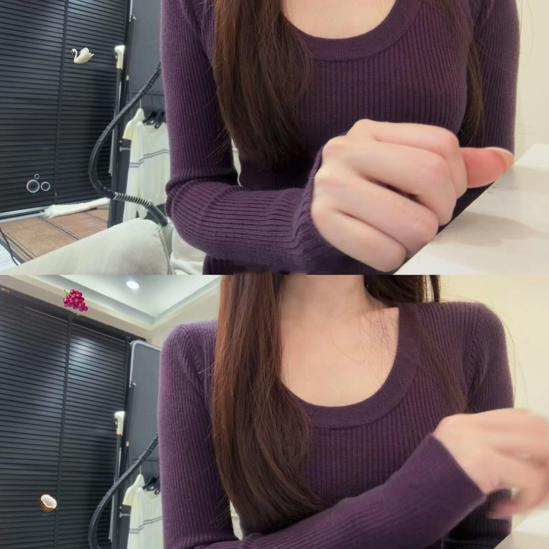 韩系纯欲气质超好看内搭打底衫紫色毛衣女秋冬季修身软糯针织上衣