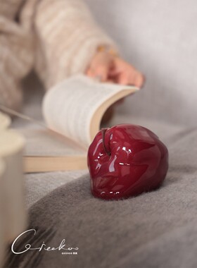 Spatio契阔陶瓷苹果玄关艺术摆件创意桌面工位小众装饰品可爱乔迁