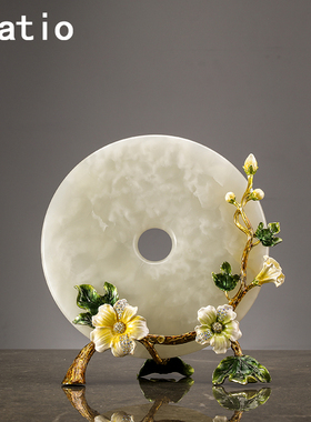 Spatio新中式创意平安扣摆件客厅桌面装饰合金工艺品乔迁新居礼品