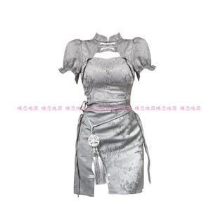 改良旗袍2024年新款夏季高级感辣妹甜辣风酷拽国潮新中式连衣裙子