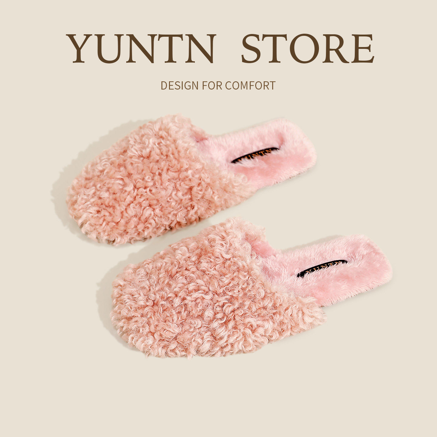 秋冬温柔莫兰迪仿羊羔绒加绒保暖居家棉拖鞋女室内防滑时尚居家鞋,居家布艺,居家棉拖/棉鞋,淘宝优惠券,粉丝福利购,淘宝优惠卷