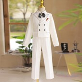 长袖 秋季 马甲男童周岁白花童礼服钢琴演出服小主持人 套装 儿童西装