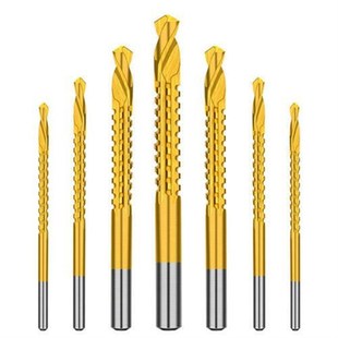 金属扩打孔拉槽锯齿麻花钻4套装5高速钢6木工8mm多功能手电钻钻头
