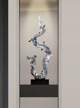 新中式玄关装饰摆件现代轻奢风生水起办公室电视柜落地装饰品客厅