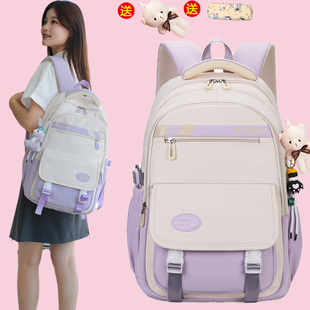 新款书包女初中生中学生小学生女生大容量超轻防水高颜值双肩背包