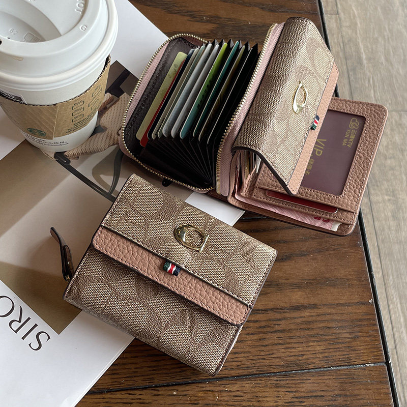 钱包女士2023新款爆款高级感二合一短款网红折叠小众设计卡包一体,箱包皮具/热销女包/男包,钱包,淘宝优惠券,粉丝福利购,淘宝优惠卷