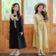 女童连衣裙春秋韩版 大童学院风裙子 公主裙宽松碎花长裙洋气亲子装