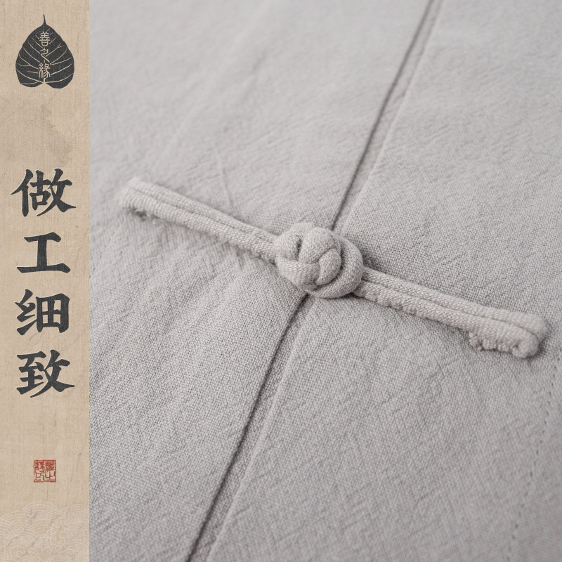 善之缘僧服亚麻春秋季单层棉麻马甲短伽兰褂男女和尚僧人背心短褂