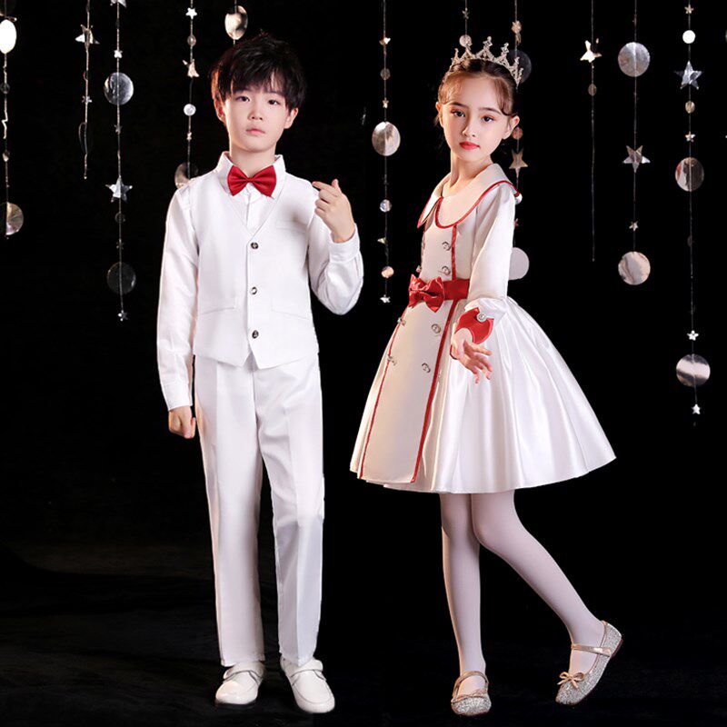 儿童合唱服演出服装中小学生朗诵校服男童主持人表演礼服英伦风