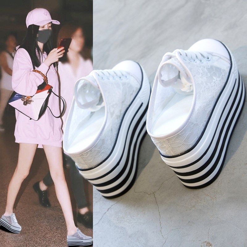 半拖鞋女夏季2020新款外穿懒人鞋厚底松糕鞋网纱透气无后跟小白鞋,女鞋,深口单鞋,淘宝优惠券,粉丝福利购,淘宝优惠卷