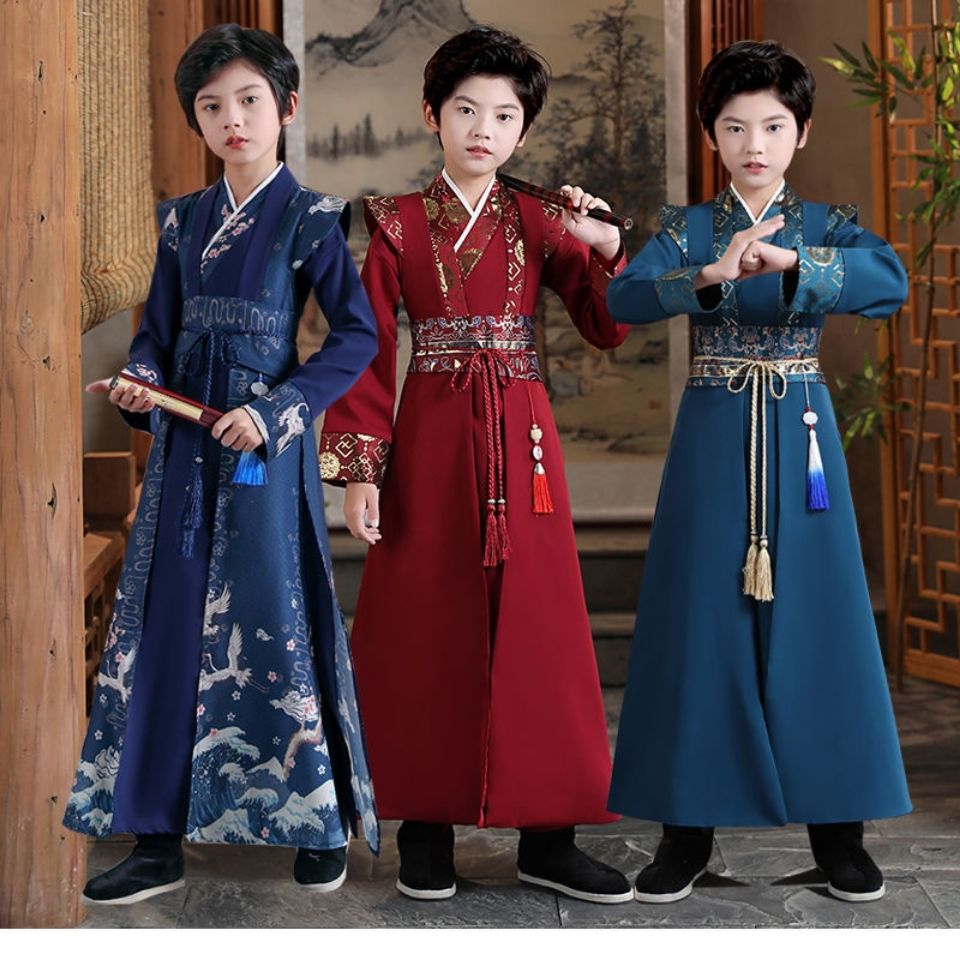 男童古装汉服秋冬款女童中式童装礼服儿童唐装国学服中国风演出服