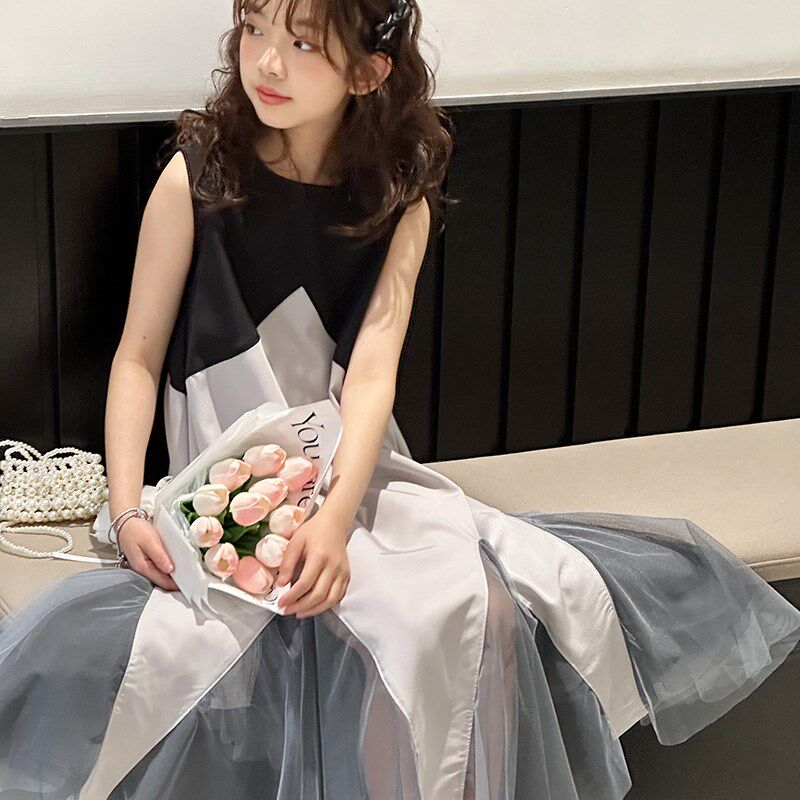女童连衣裙夏季2025新款儿童裙子洋气时髦夏天高级感韩系穿搭长裙