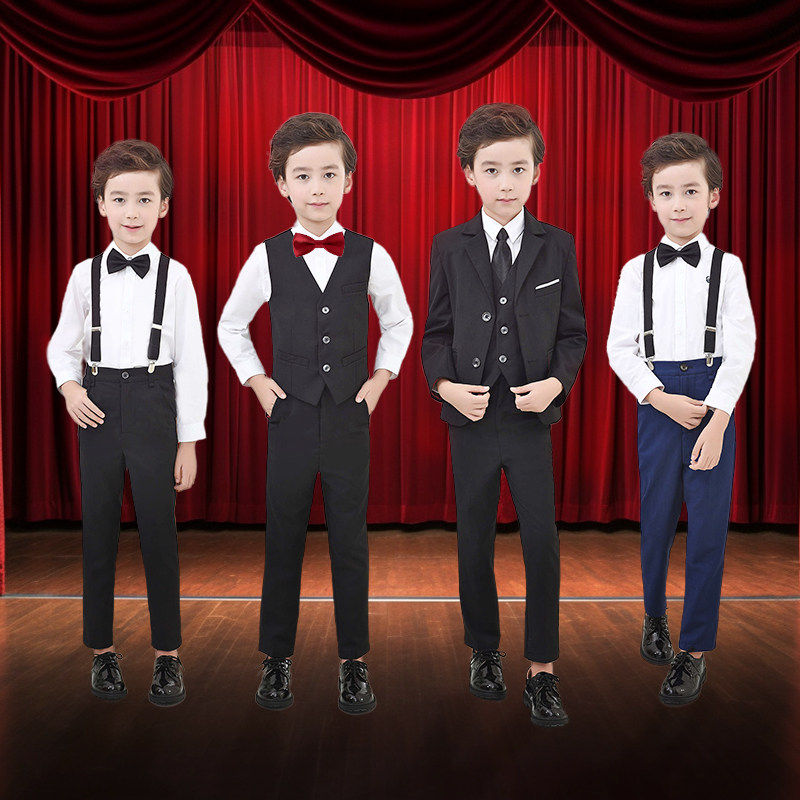 儿童西装套装钢琴演出乐器主持人演讲大合唱走秀表演生日男童礼服