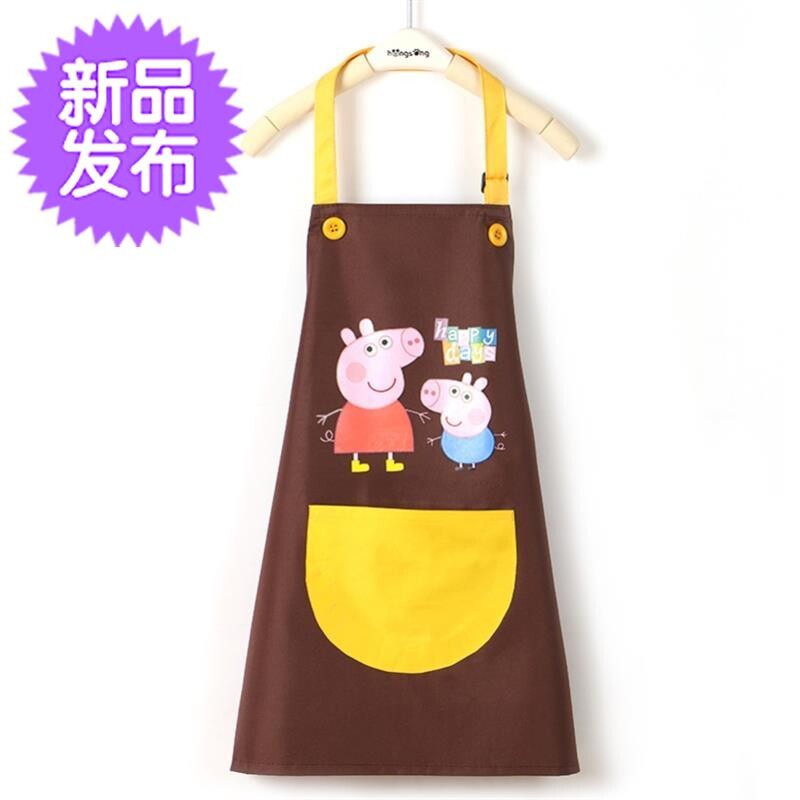画画围裙女美术生h耐用女孩幼儿中长款带袖子厨房韩版可爱练毛笔