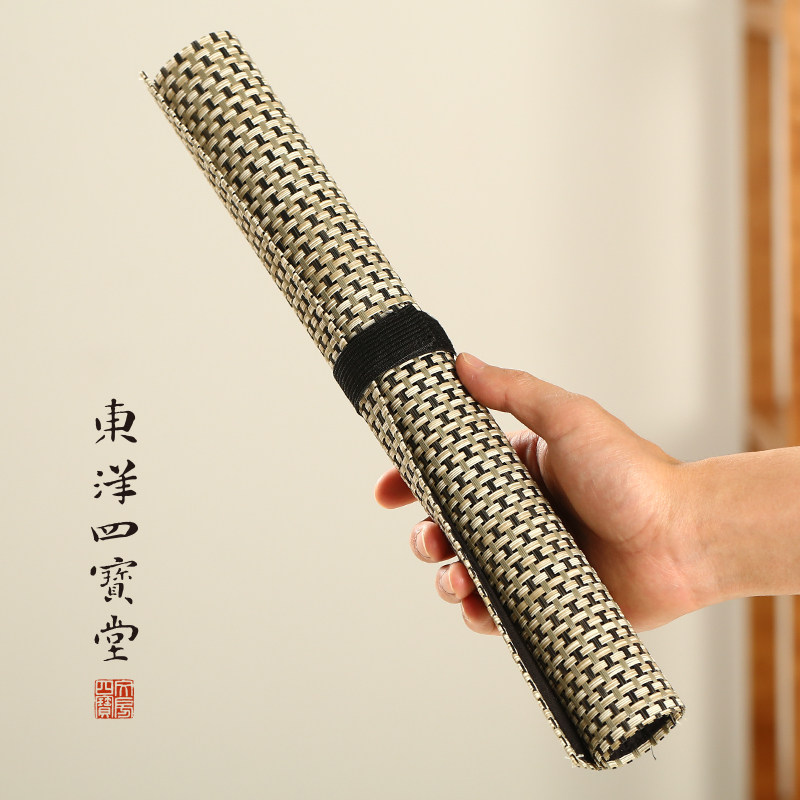 中国风卷帘笔袋 中号笔帘文房四宝毛笔用轻薄透气耐折日式风笔卷