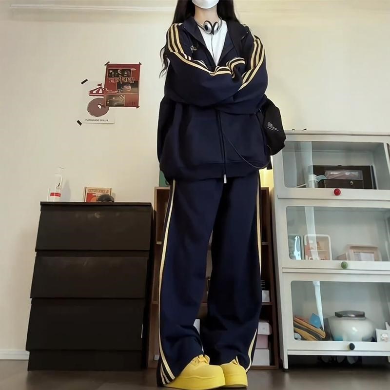 美式卫衣休闲运动套装女春秋季韩版学生宽松显瘦时尚跑步服两件套