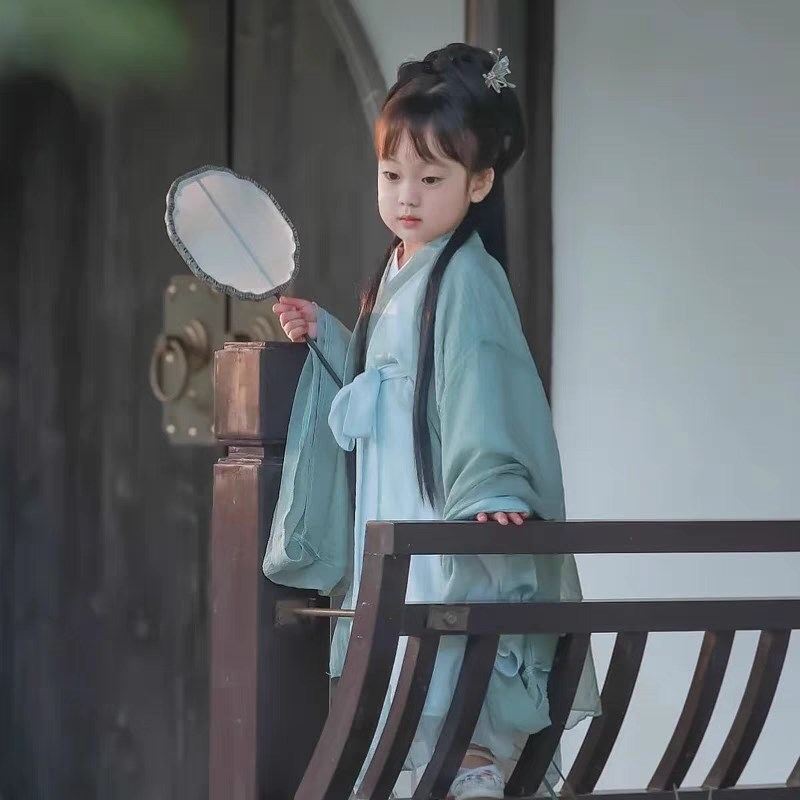 汉服童中秋国风古装超仙男女宝宝周岁礼服儿童国学服装小男孩唐装