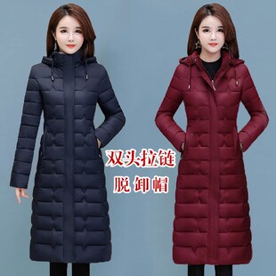 反季特卖羽绒棉服女中长款大码修身过膝轻薄棉衣冬季时尚显瘦外套