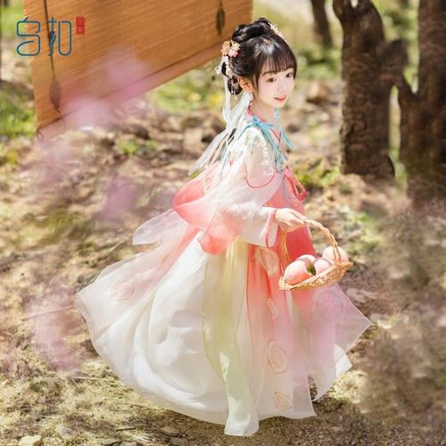 2025新款六一女童汉服春秋儿童中国风古装桃夭襦裙仙气古风连衣裙