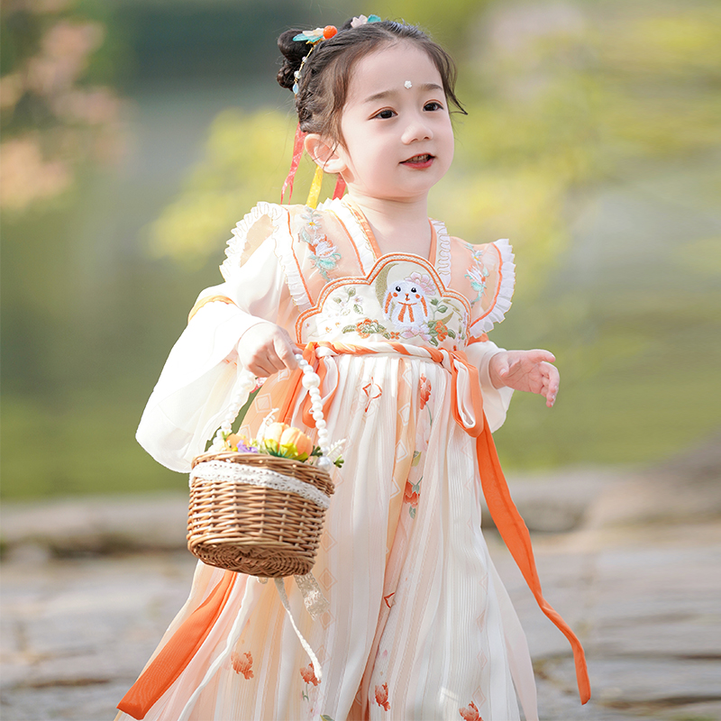 女童汉服夏款儿童古装中国风超仙连衣裙小女孩唐装襦裙汉服演出服