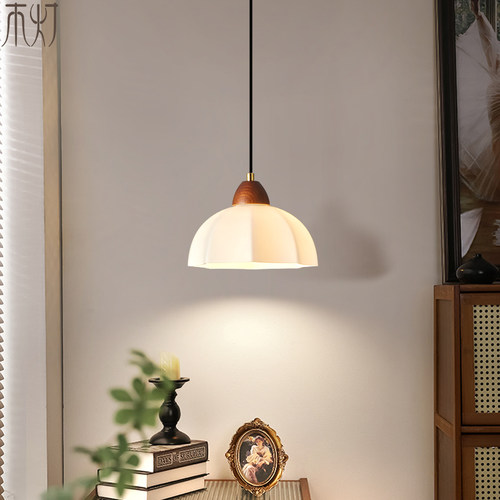侘寂复古床头吊灯2024款卧室吊线灯高级感中古风餐厅岛台玄关灯具